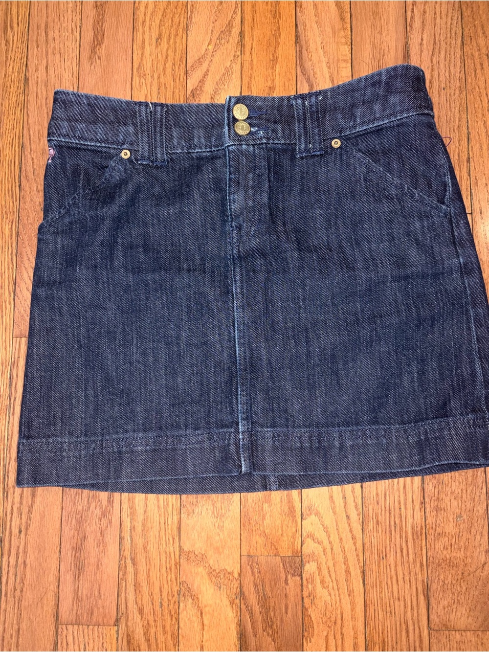 Lilly Pulitzer Palm Beach 0 Dark Blue Denim Mini Skirt